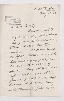 Letter, 19 May 1893