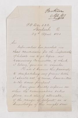 Letter, 29 April 1881