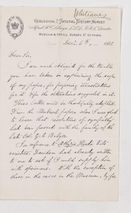 Letter, 6 December 1881