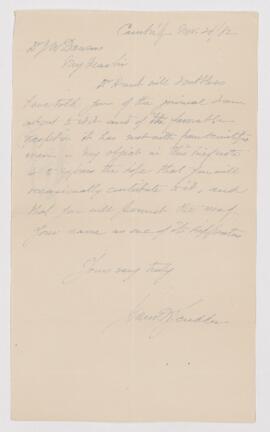 Letter, 20 November 1882