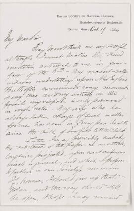 Letter, 19 October 1869