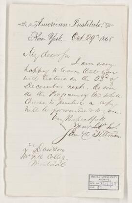 Letter, 29 October 1868
