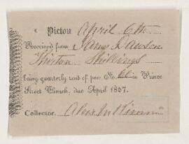 Receipt, 6 April 1857