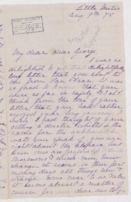 Letter, 9 August 1875