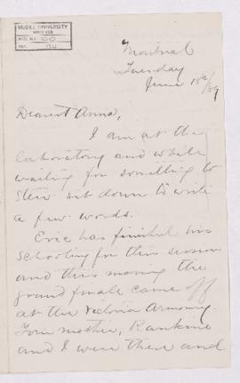 Letter, 18 June 1889