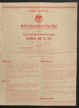 Flyer about the first annual McGill interscholastic track meet