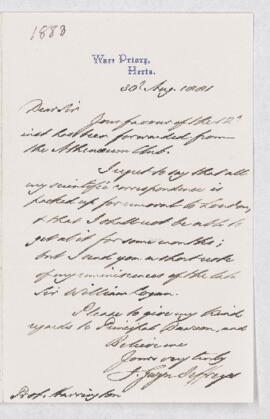 Letter, 30 August 1881
