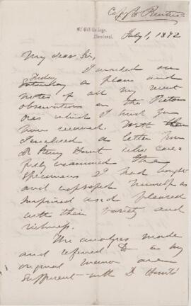 Letter, 1 July 1872
