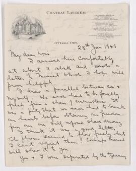 Letter, 25 January 1943