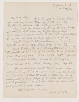 Letter, 30 May 1938