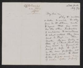 Letter, July 1876