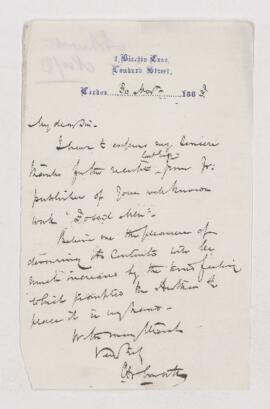 Letter, 30 November 1883