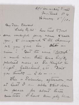 Letter, 5 February 1910