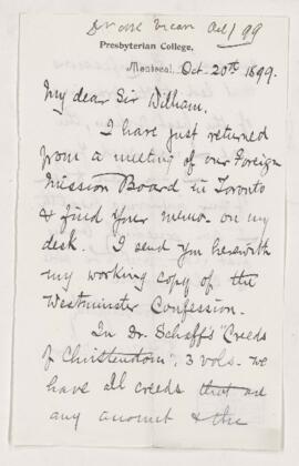 Letter, 20 October 1899