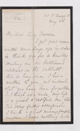 Letter, 3 May