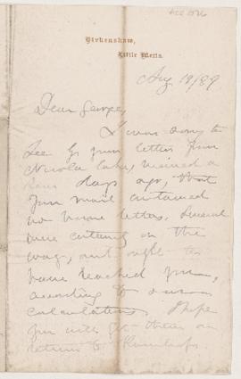 Letter, 19 August 1889