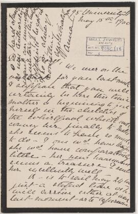 Letter, 15 May 1900