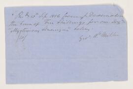 Receipt, 10 September 1856