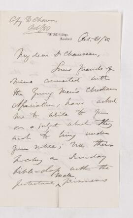 Letter, 21 October 1880