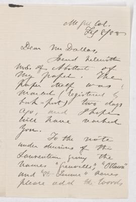 Letter, 8 February 1888