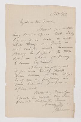 Letter, 1 November 1883