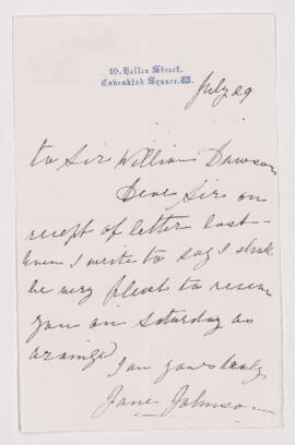 Letter, 29 July 1886