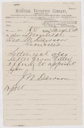Telegram, 5 January 1873
