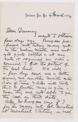 Letter, 4 March 1884