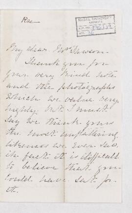 Letter from Kate Rae
