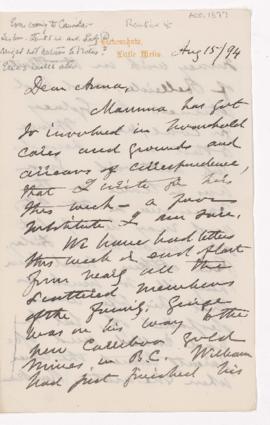 Letter, 15 August 1894