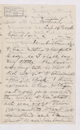 Letter, 14 September 1886