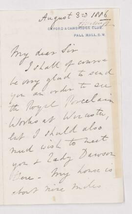 Letter, 3 August 1886
