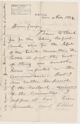 Letter, November 1884