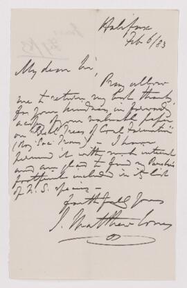 Letter, 6 February 1883