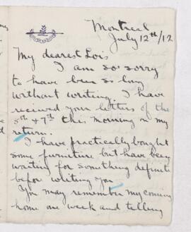 Letter, 12 July 1912