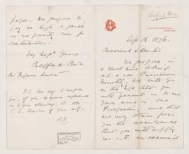 Letter, 18 September 1876