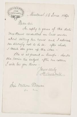 Letter, 18 June 1890
