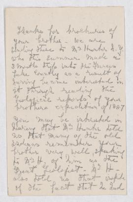 Letter copied by Clare Harrington with reference to George Mercer Dawson