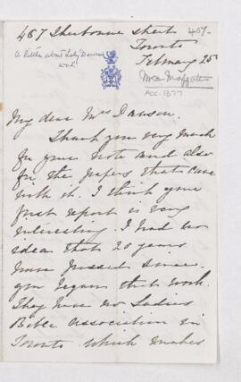 Letter, 25 February
