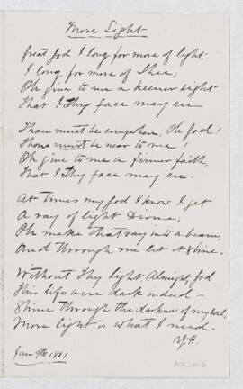 Poem "More light," 9 January 1881