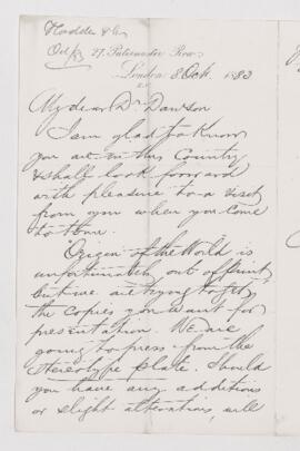 Letter, 8 October 1883