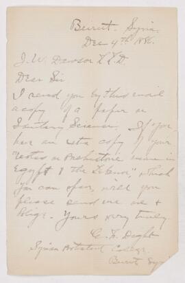 Letter, 4 December 1886