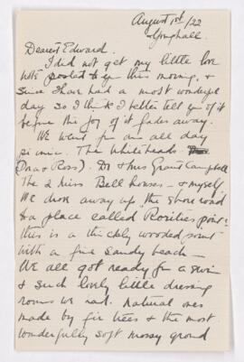 Letter, 1 August 1922