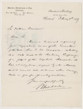 Letter, 8 February 1889