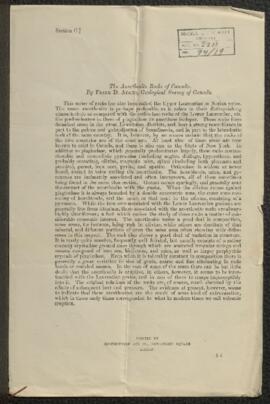 3 Essays: The Anorthosite Rocks of Canada by Frank D. Adams, Geological Survey of Canada ; The Cu...