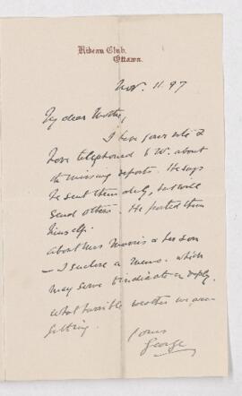 Letter, 11 November 1897