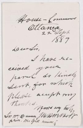 Letter, 22 September 1887