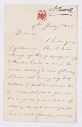 Letter, 9 July 1882