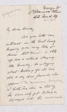 Letter, 22 March 1884