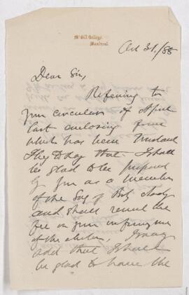 Letter, 30 October 1888